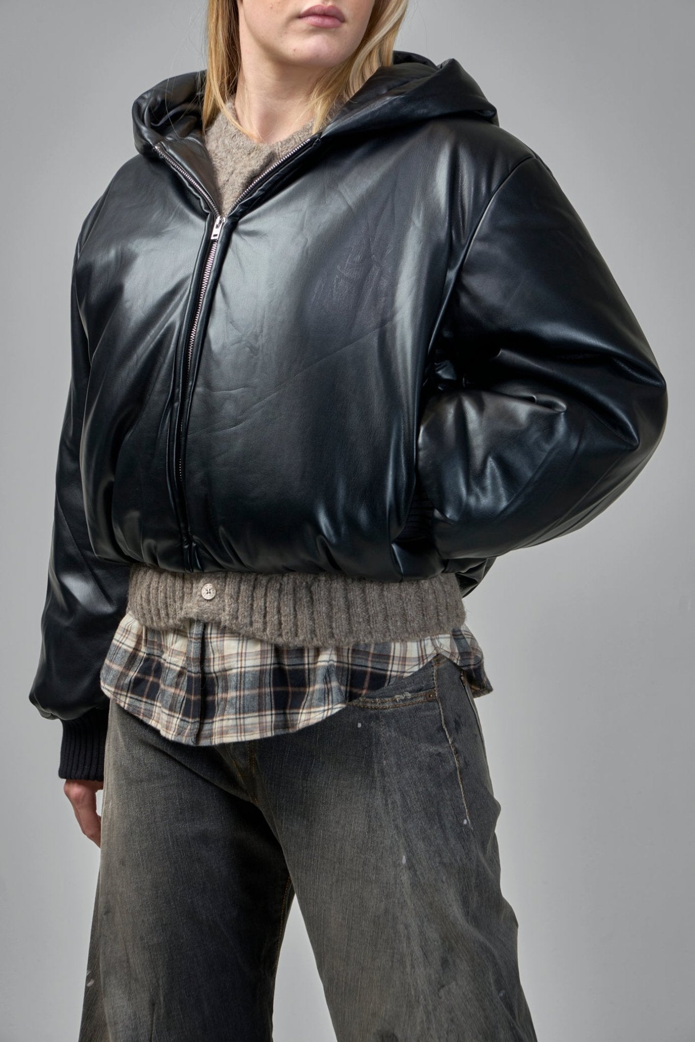 Acne Studios - Hooded Faux Leather Jacket - LABELS