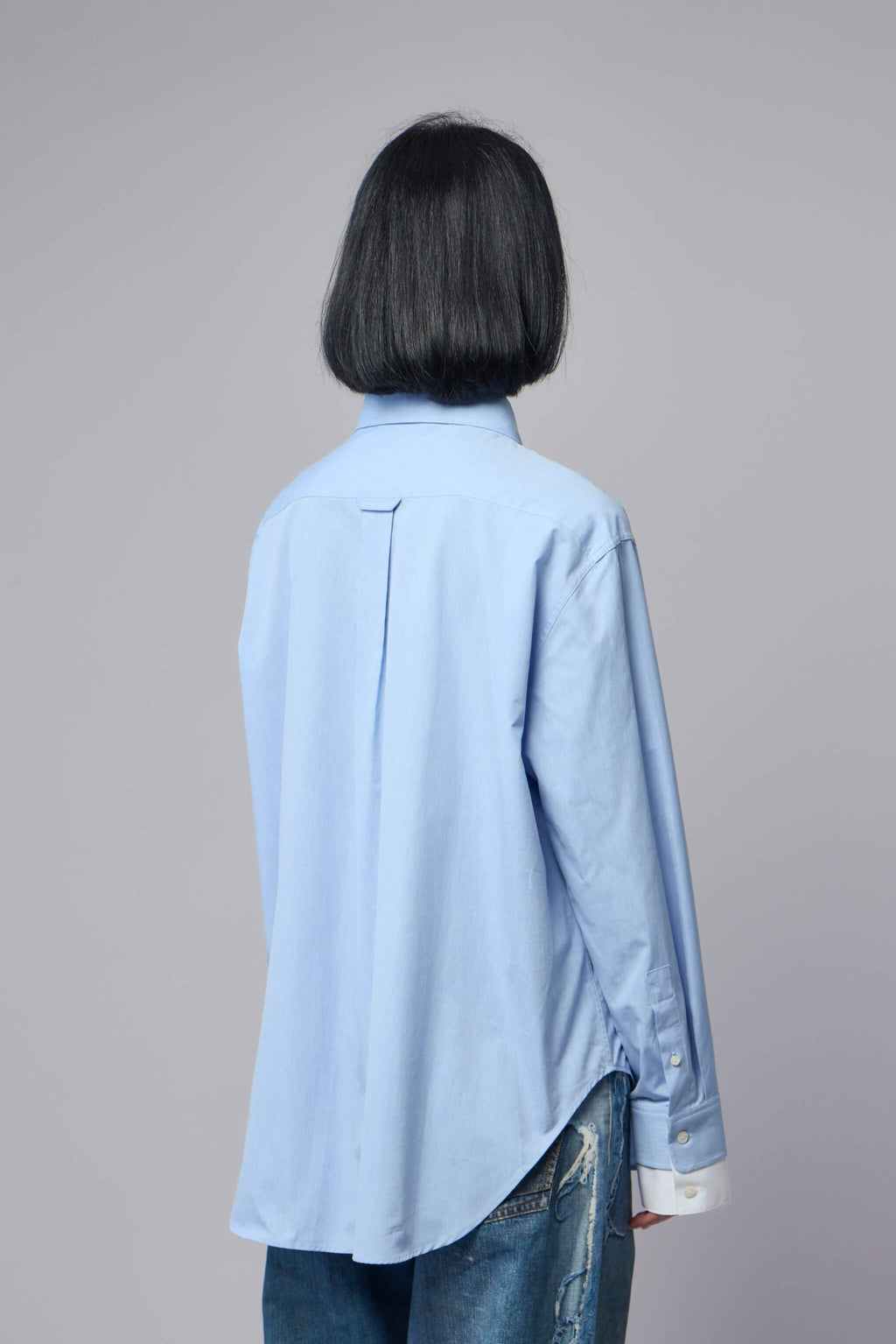 Acne Studios - Layered button‑up - LABELS - Full length view of Acne Studios button-up styling