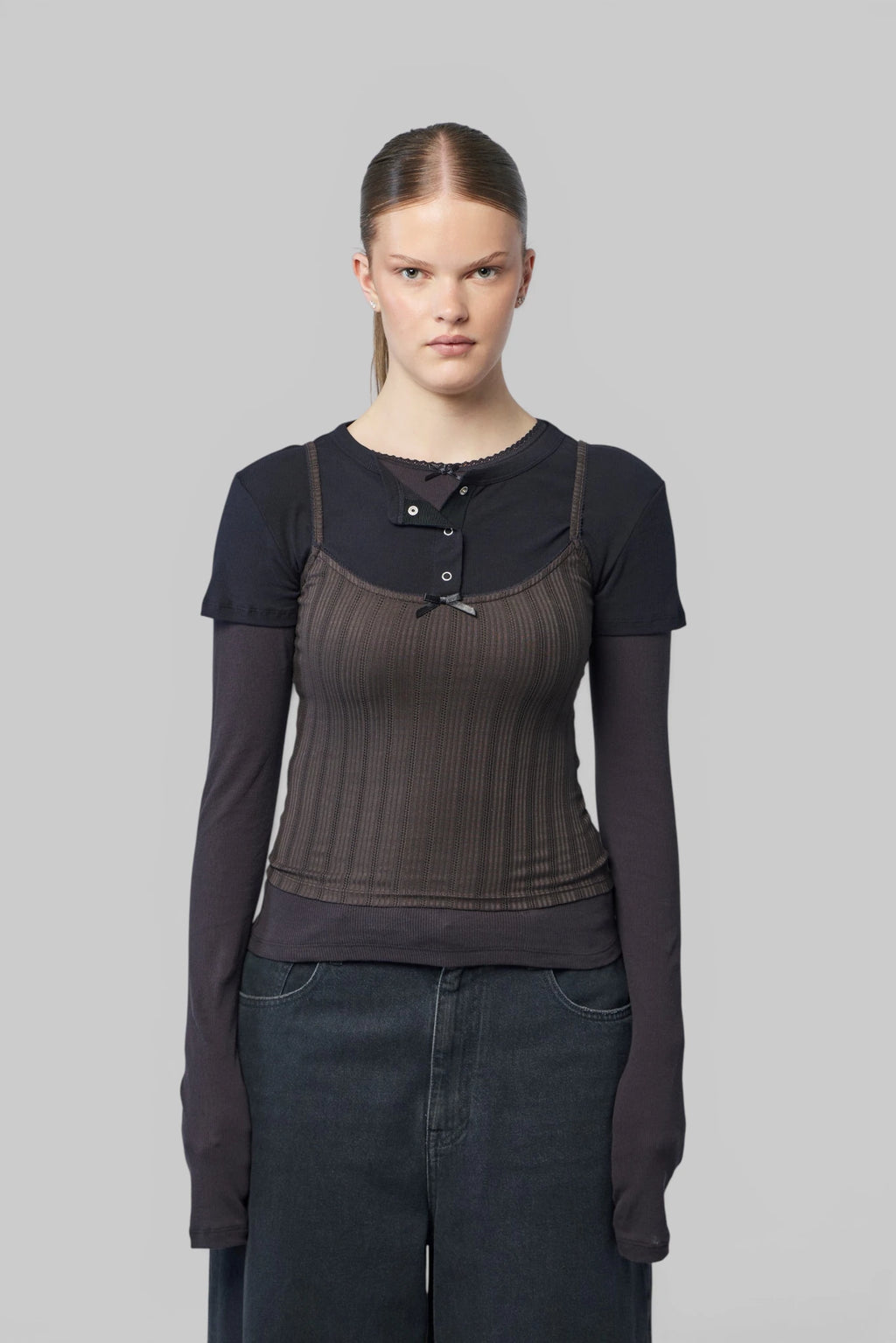 Acne Studios - Layered Jersey Shirt with Bow - LABELS