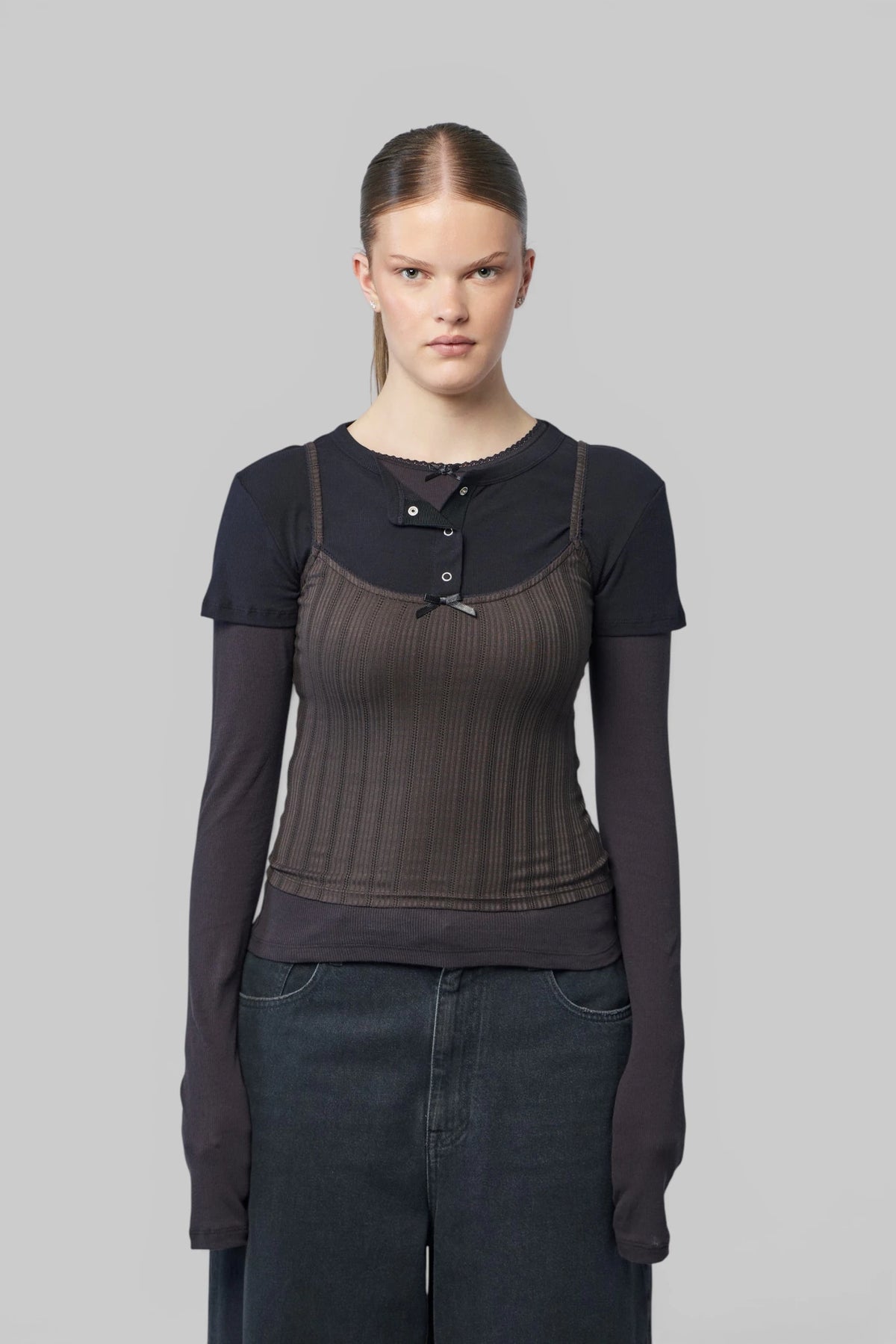 Acne Studios - Layered Jersey Shirt with Bow - LABELS