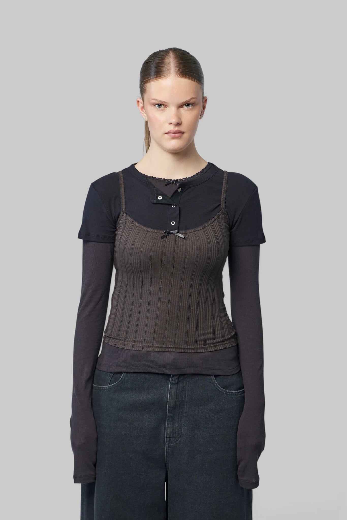 Acne Studios - Layered Jersey Shirt with Bow - LABELS