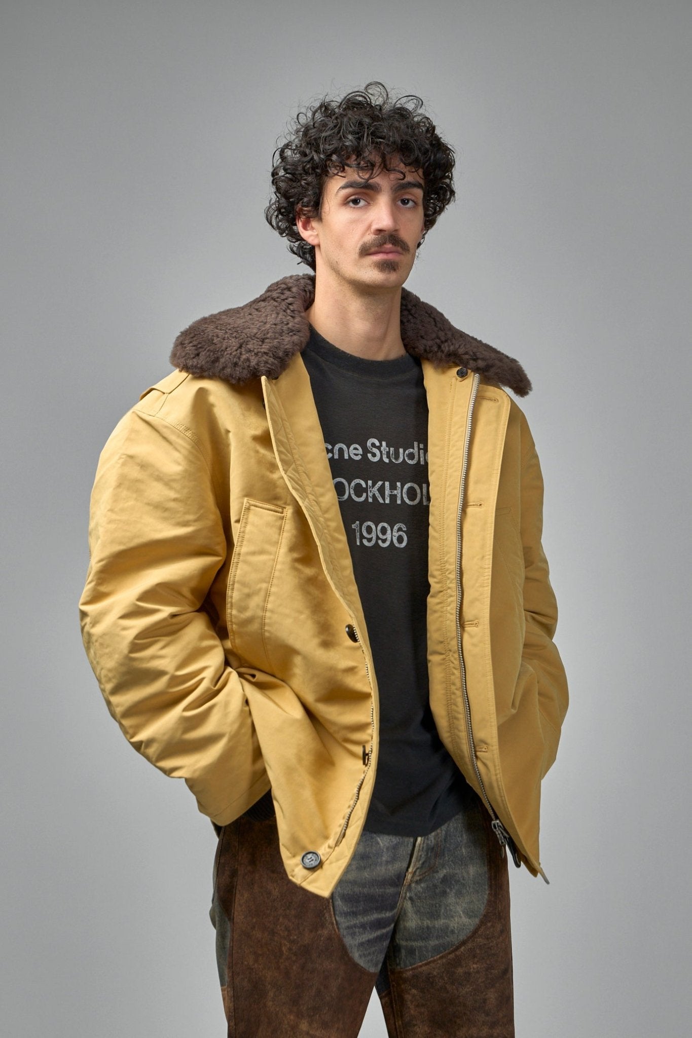 Acne Studios Nylon Jacket Shearling Collar - LABELS