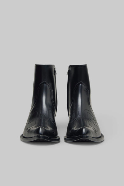 Pointed Cowboy Ankle Boots