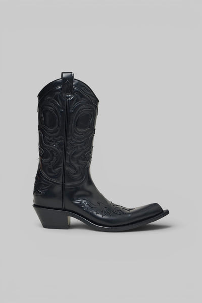 Pointy Leather Cowboy Boot