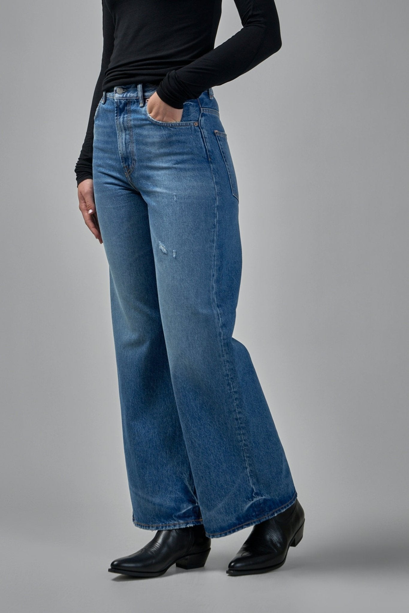 Acne Studios - Regular Fit High Waist Wide Leg Jeans - LABELS