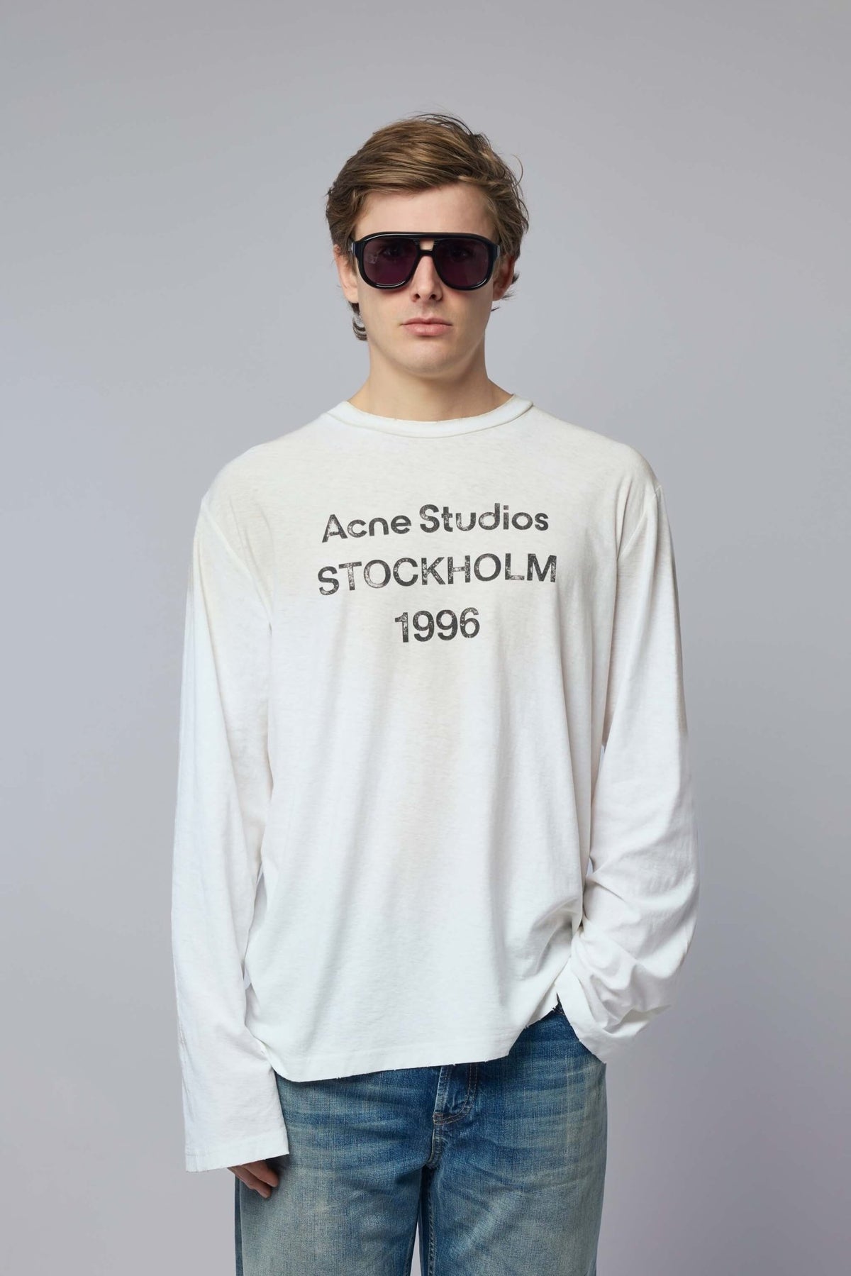 Acne Studios T-Shirts - Relaxed Fit Long Sleeve Logo – LABELS