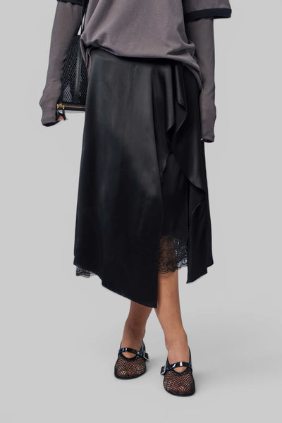 Satin Ruffle Skirt