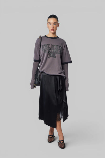 Satin Ruffle Skirt