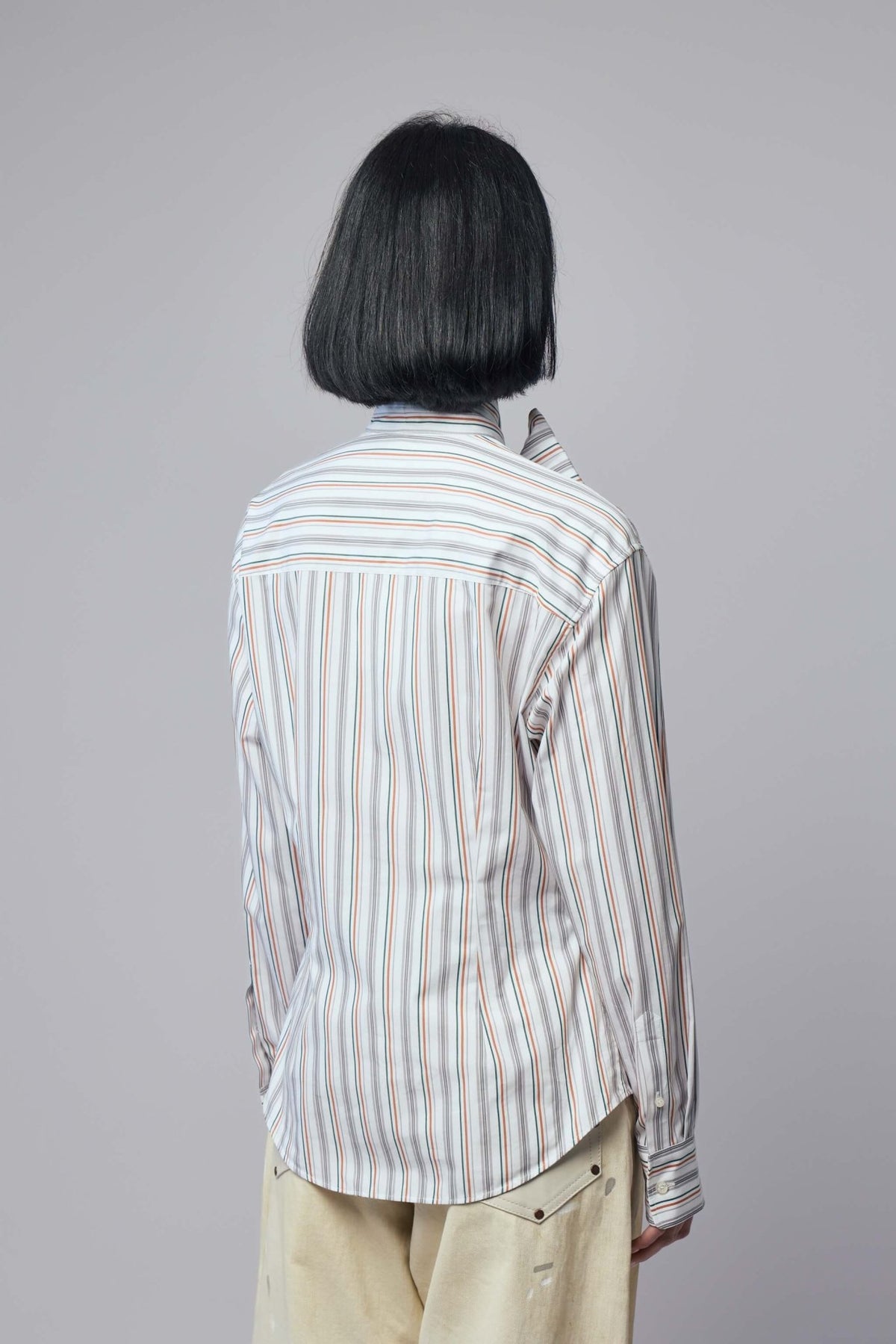 Full outfit styling with Acne Studios striped blouse