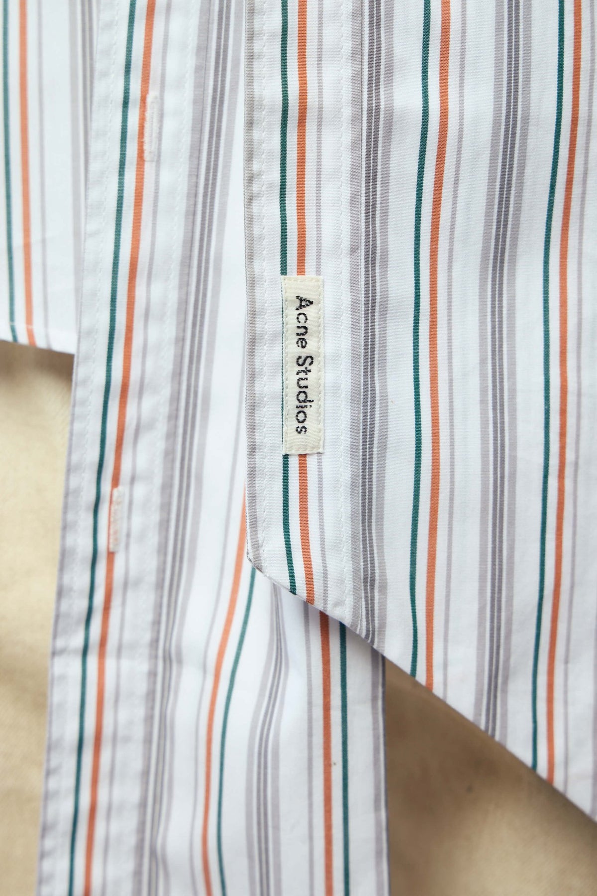 Detail shot of front pocket and button-up design
