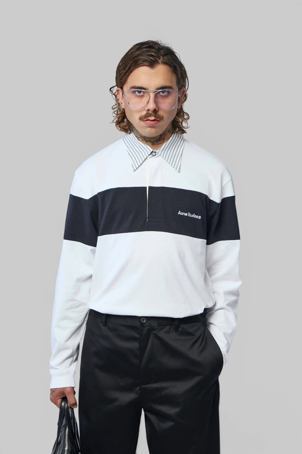 Acne Studios - Striped Polo Sweatshirt - LABELS