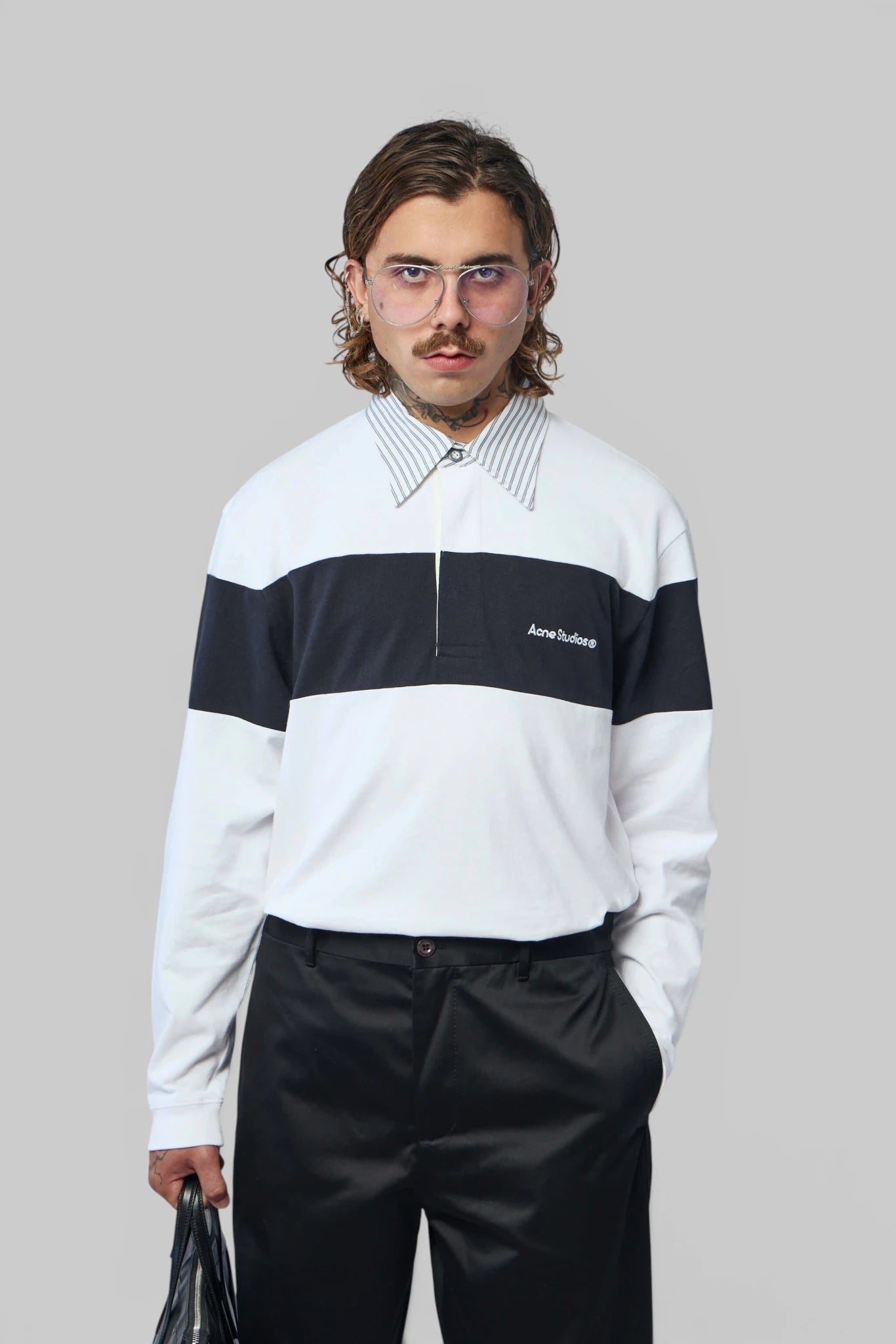 Acne Studios - Striped Polo Sweatshirt - LABELS