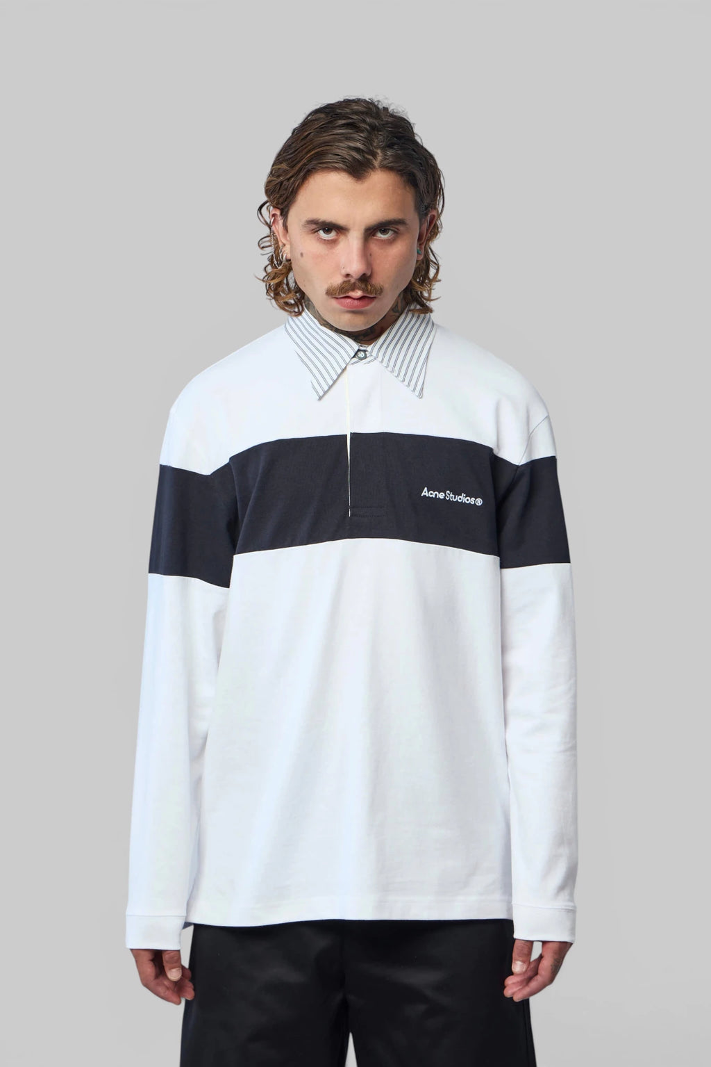 Acne Studios - Striped Polo Sweatshirt - LABELS