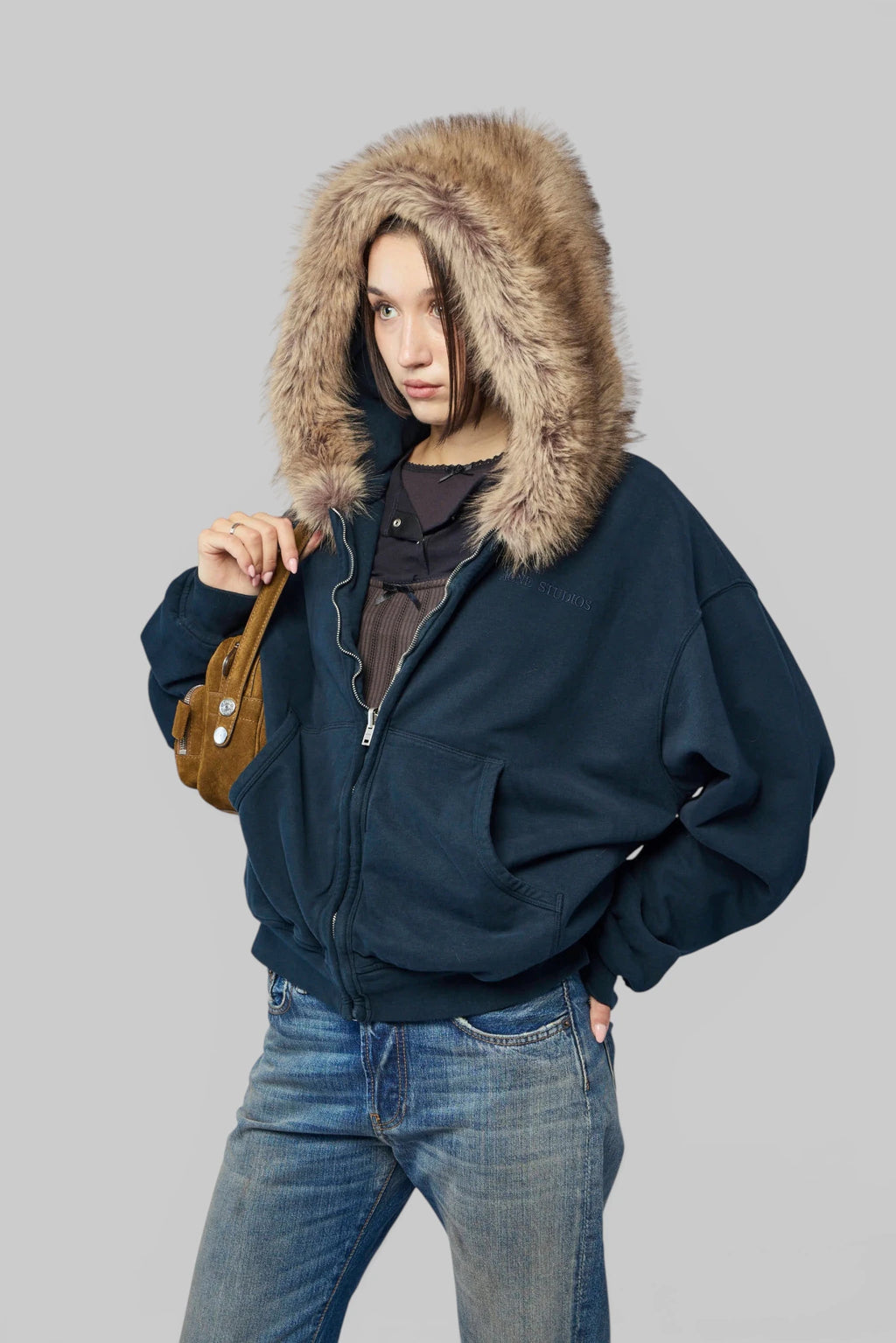 Acne Studios - Sweater with Faux Fur Hood - LABELS