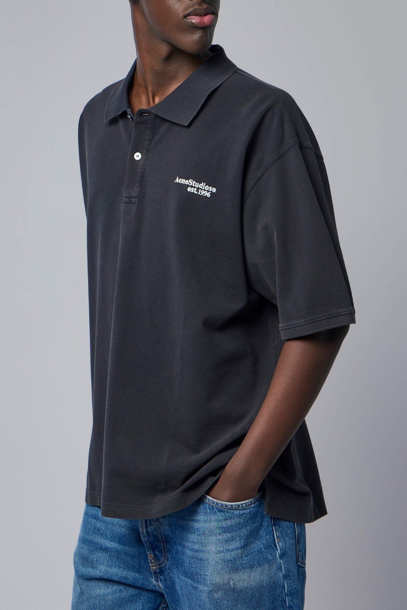 Acne Studios Washed Logo Polo | Cotton Polo Shirt – LABELS