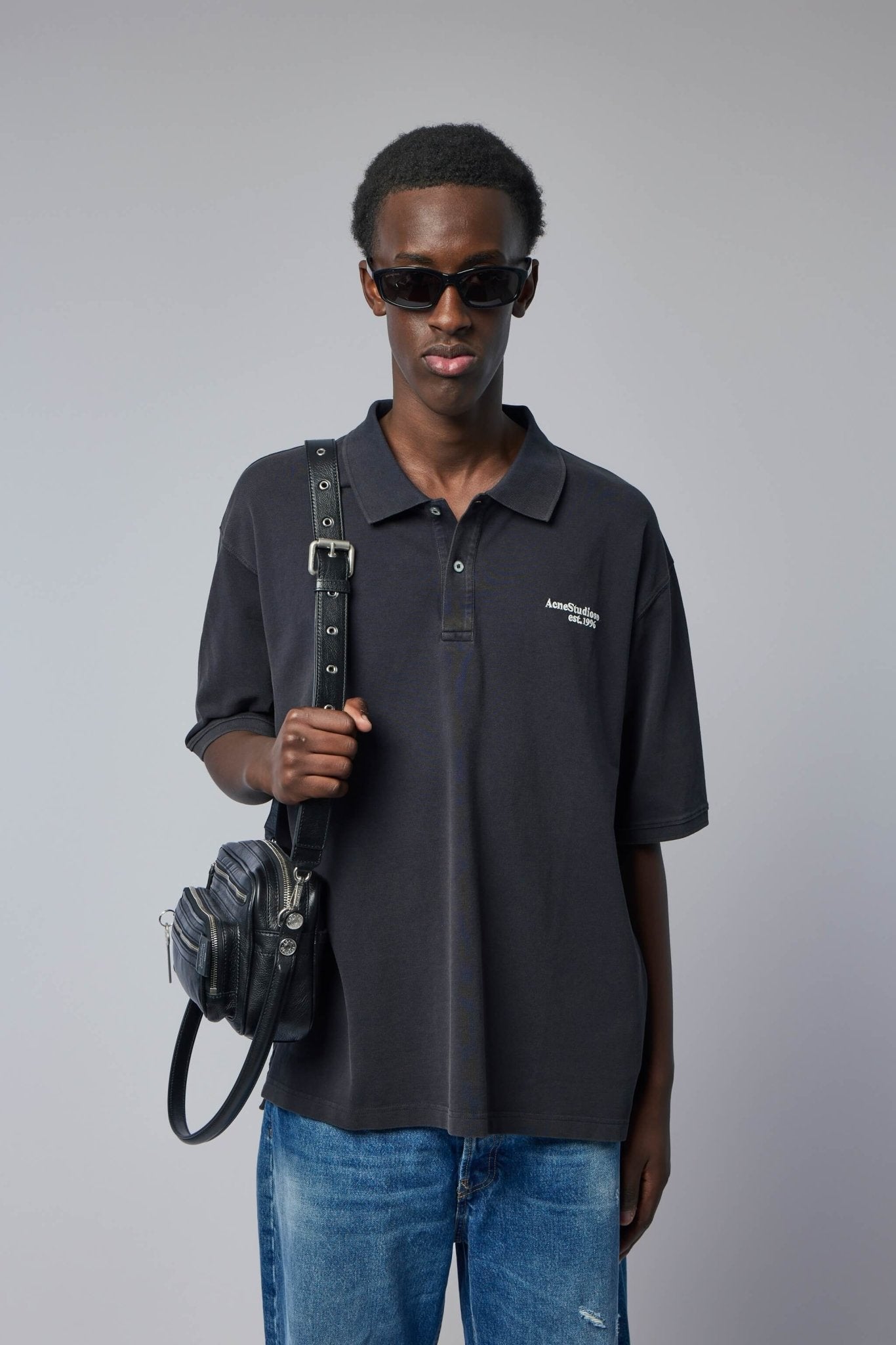 Acne Studios Washed Logo Polo | Cotton Polo Shirt – LABELS