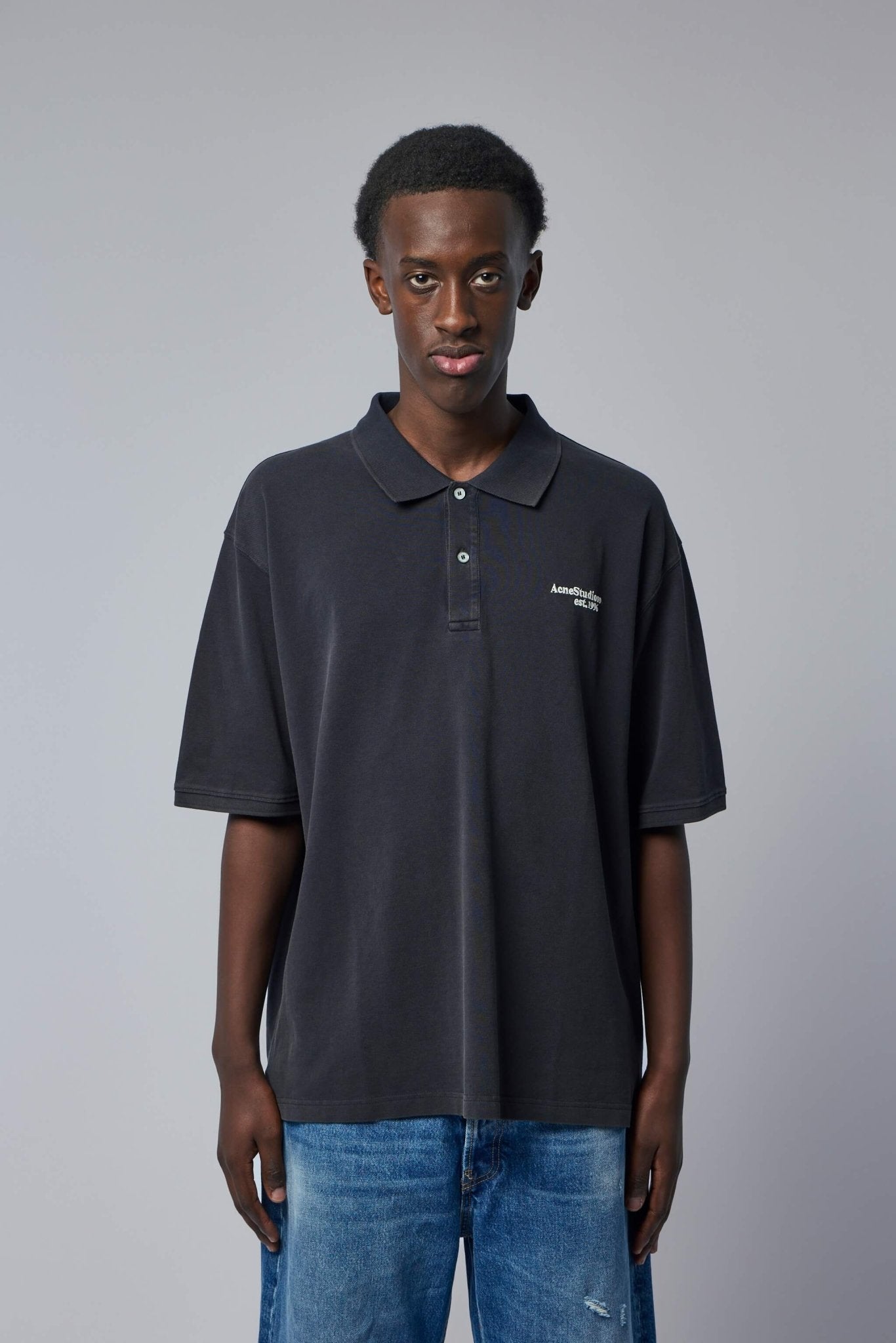 Acne Studios Washed Logo Polo | Cotton Polo Shirt – LABELS