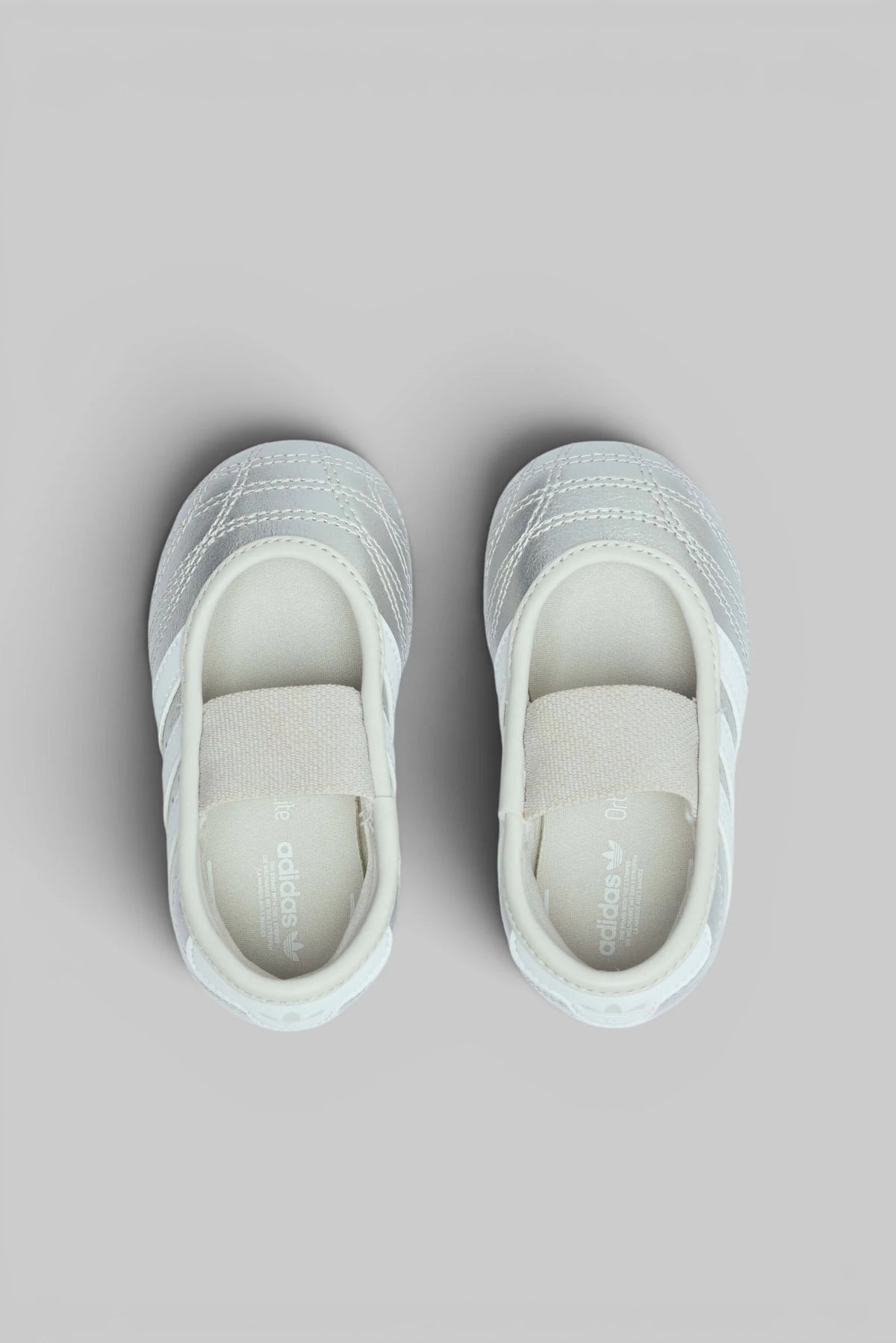 Top view showing textured metallic upper of Teakwando MJ flats