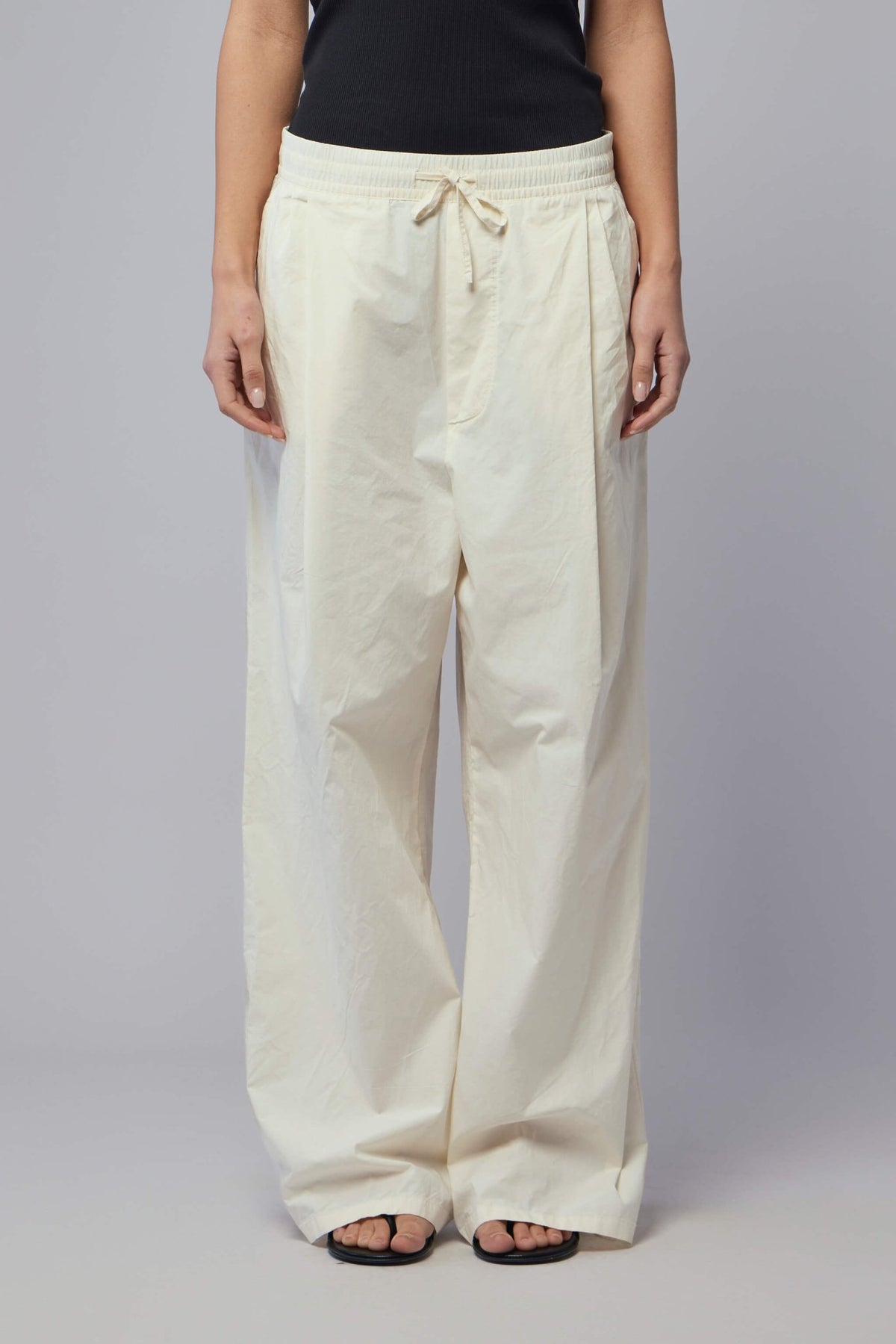Model wearing Azul trouser showing flowing silhouette and comfortable fit