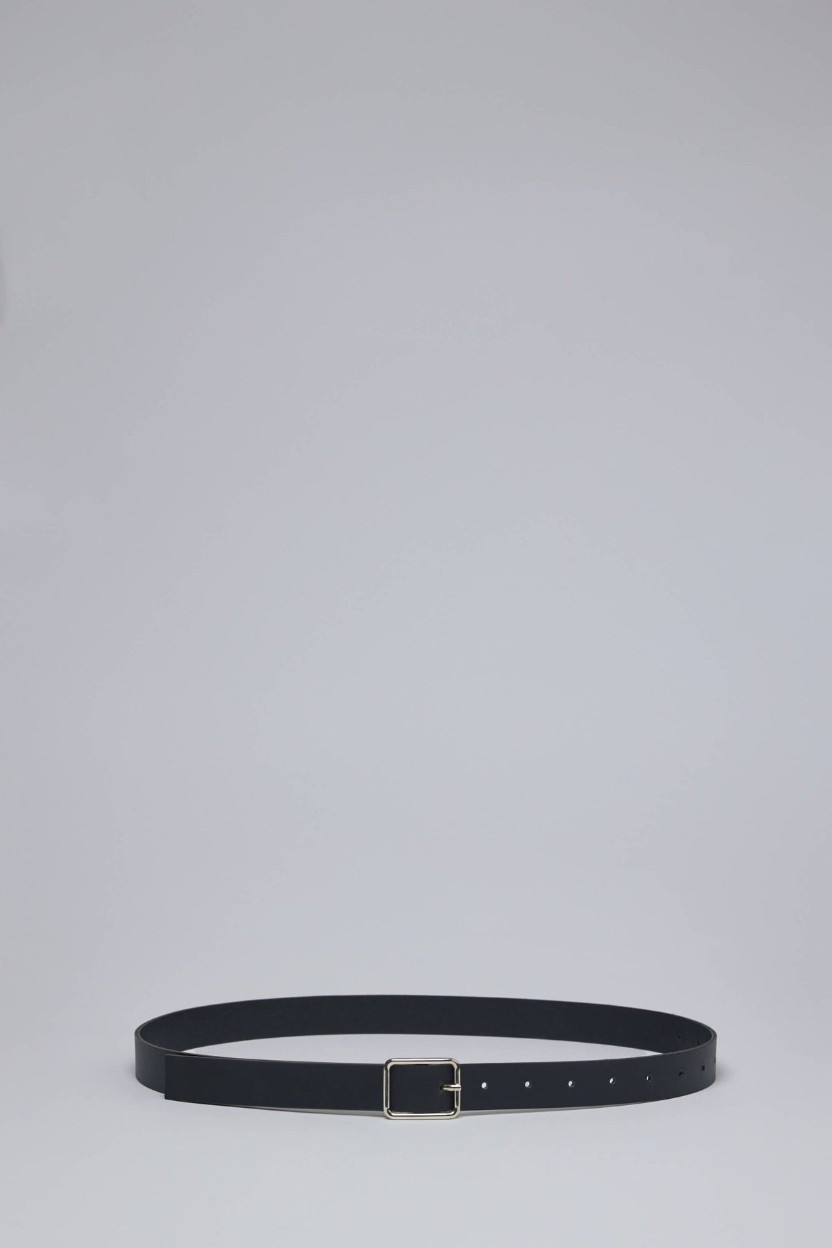 Adnym belts Belt 30 with polished metallic square buckle on white background