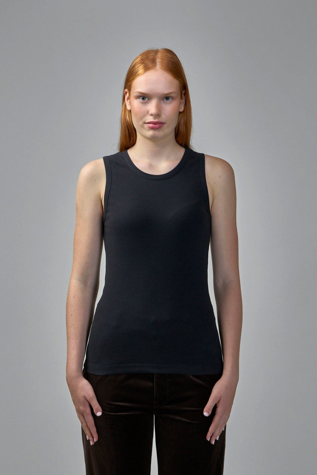 Adnym - Classic Tank Top with Asymmetric Shoulders - LABELS