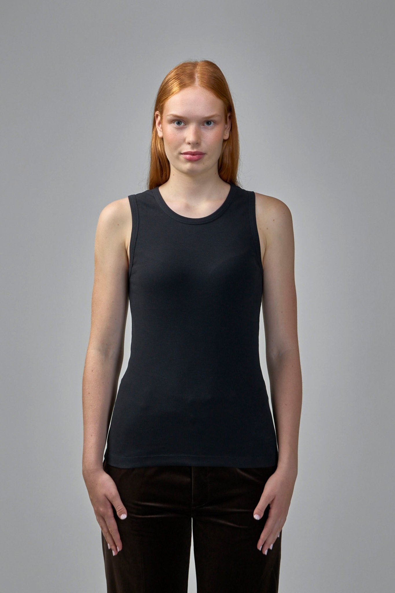 Adnym - Classic Tank Top with Asymmetric Shoulders - LABELS