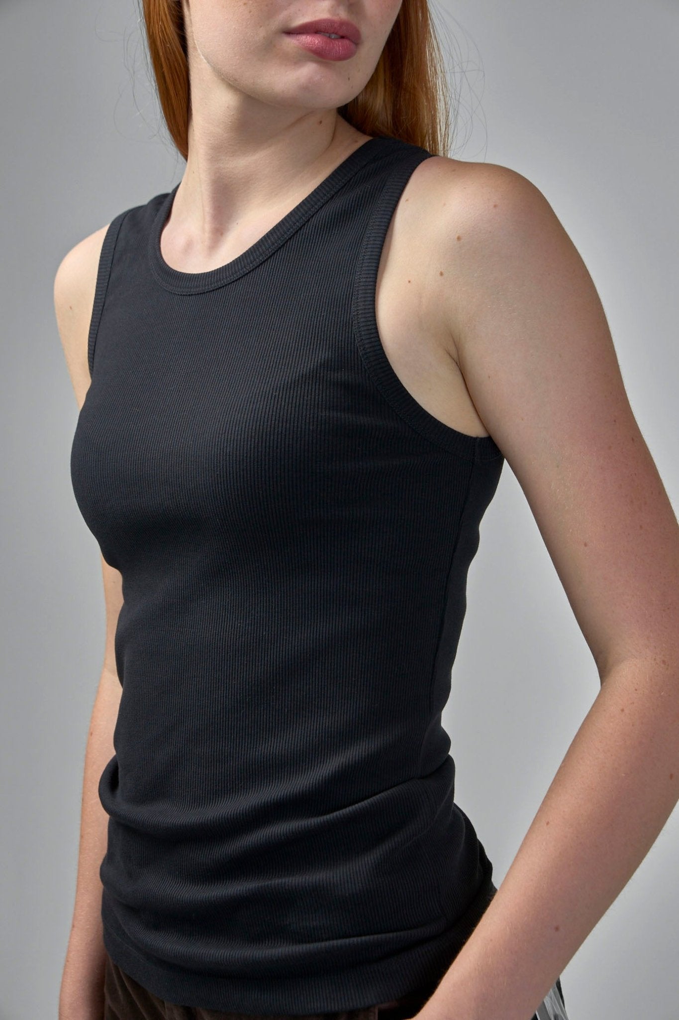 Adnym - Classic Tank Top with Asymmetric Shoulders - LABELS