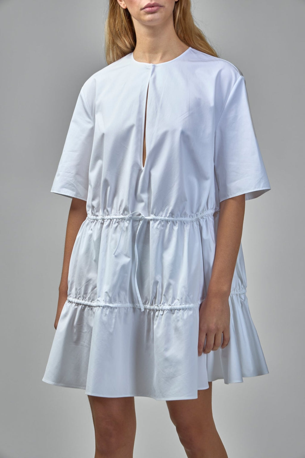 alaia cotton poplin dress Alaa Panelled cotton poplin dress in black