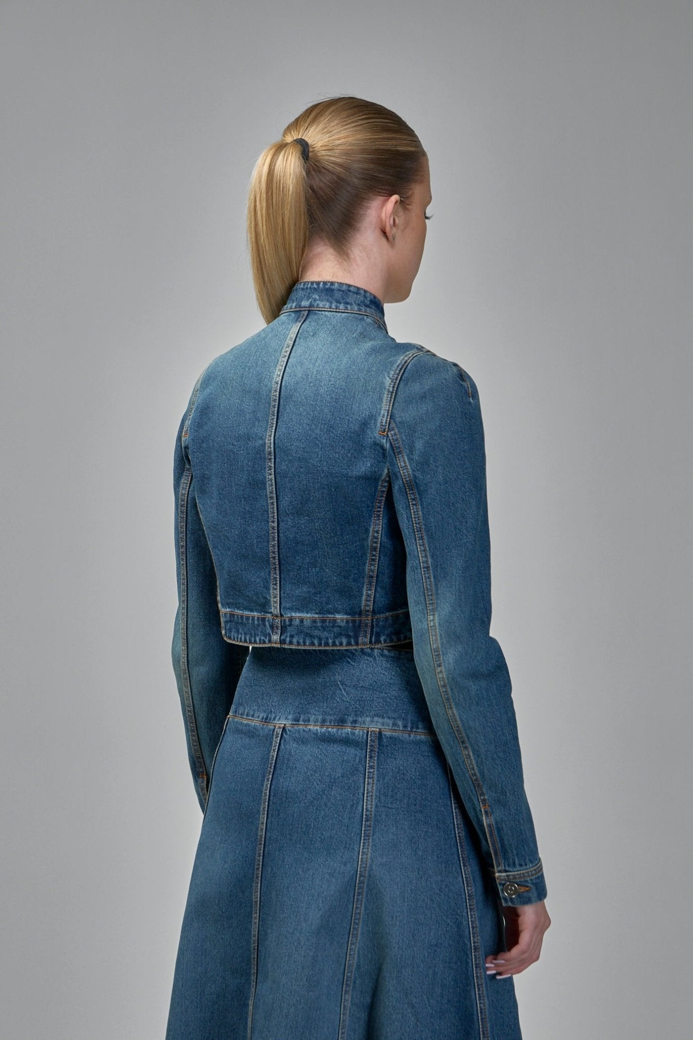 Alaïa Cropped Jacket Denim - LABELS
