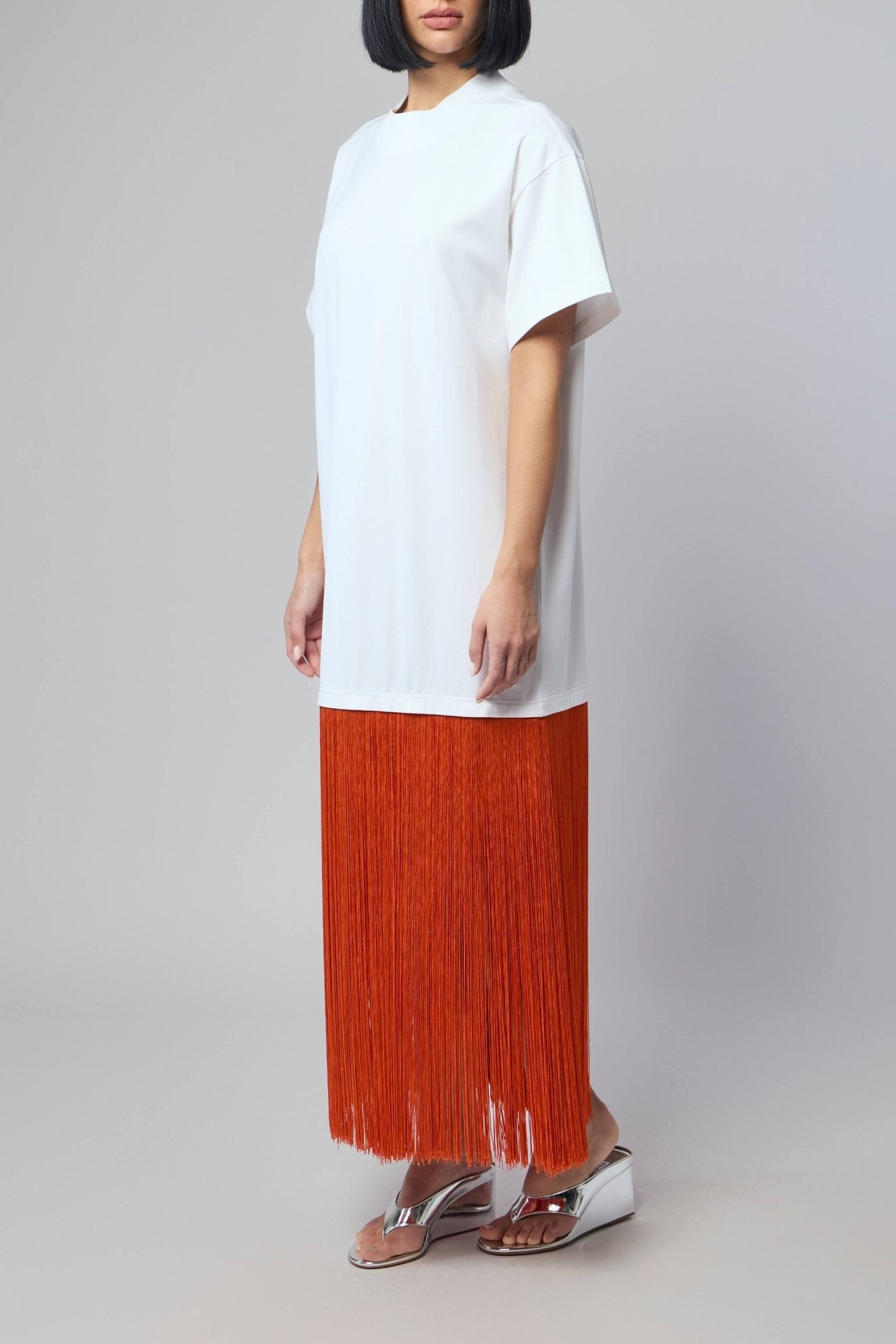 Alaïa - Fringed T-shirt Jersey - LABELS