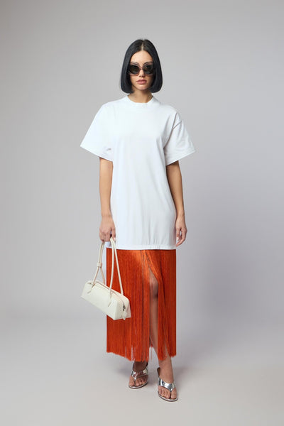 Fringed Cotton T-shirt