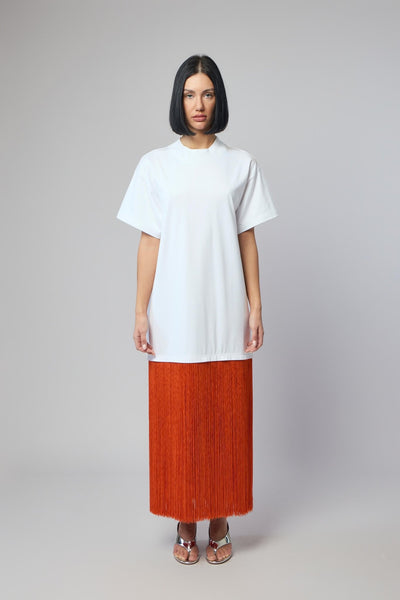 Fringed Cotton T-shirt