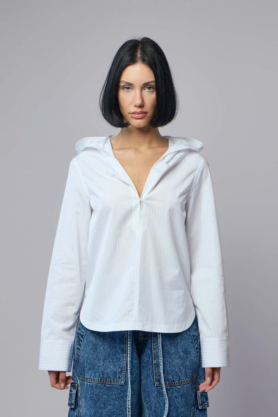 Hooded Poplin Shirt