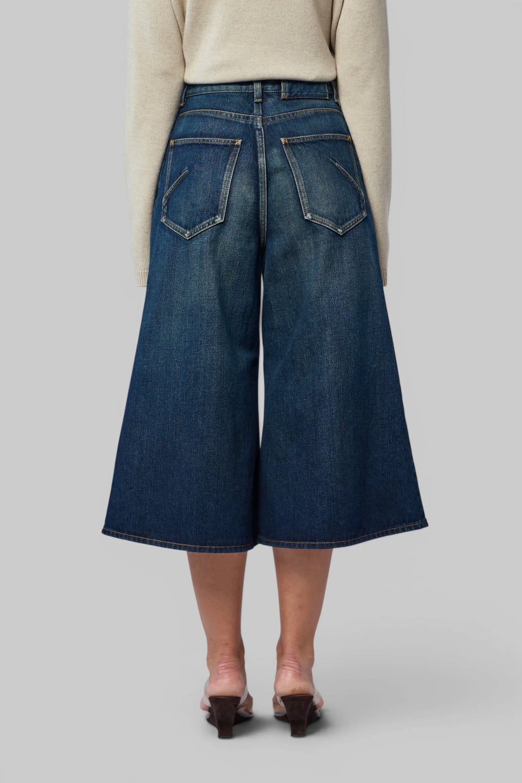 Alaïa - Palazzo Shorts Dock Blue Denim - LABELS