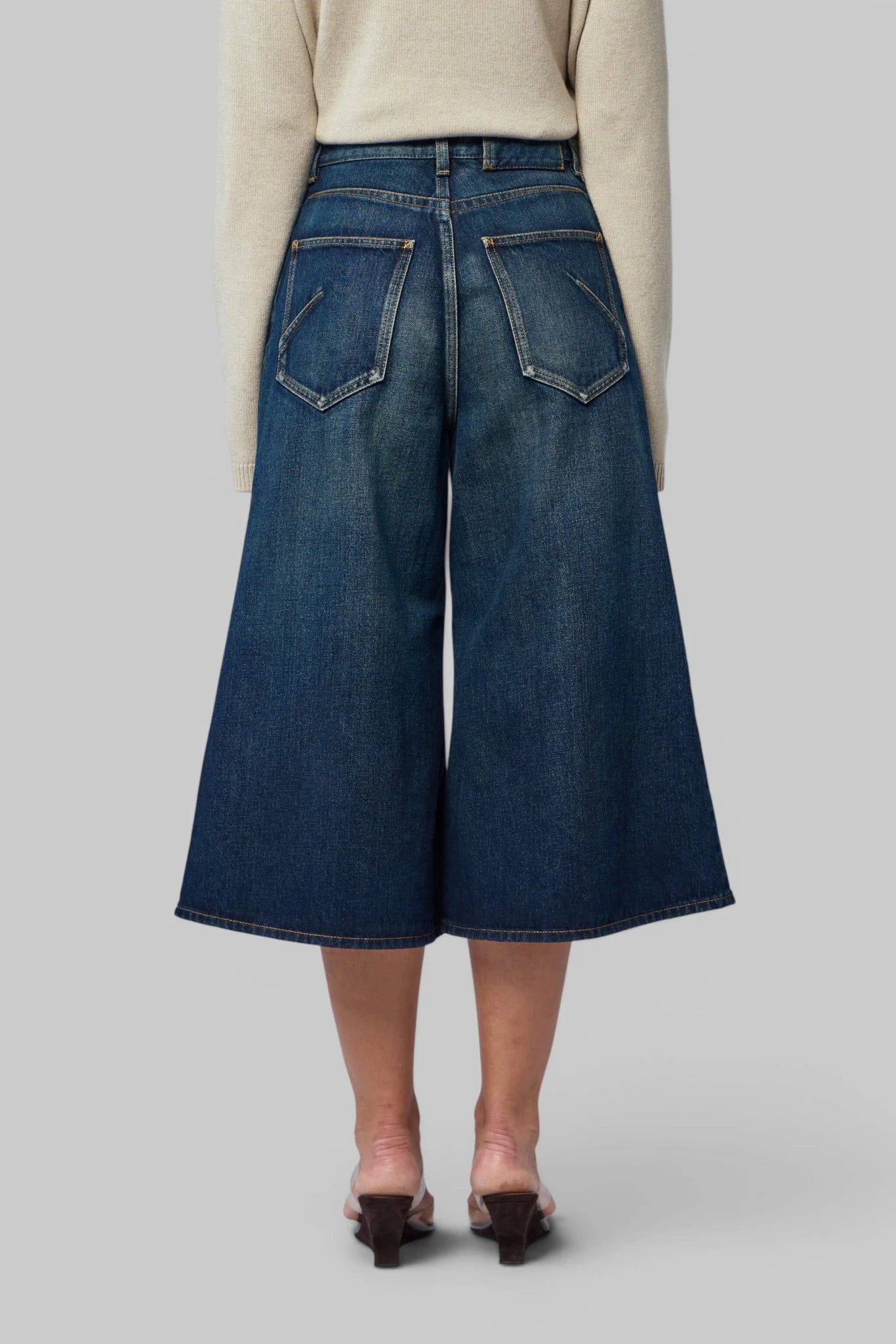 Alaïa - Palazzo Shorts Dock Blue Denim - LABELS