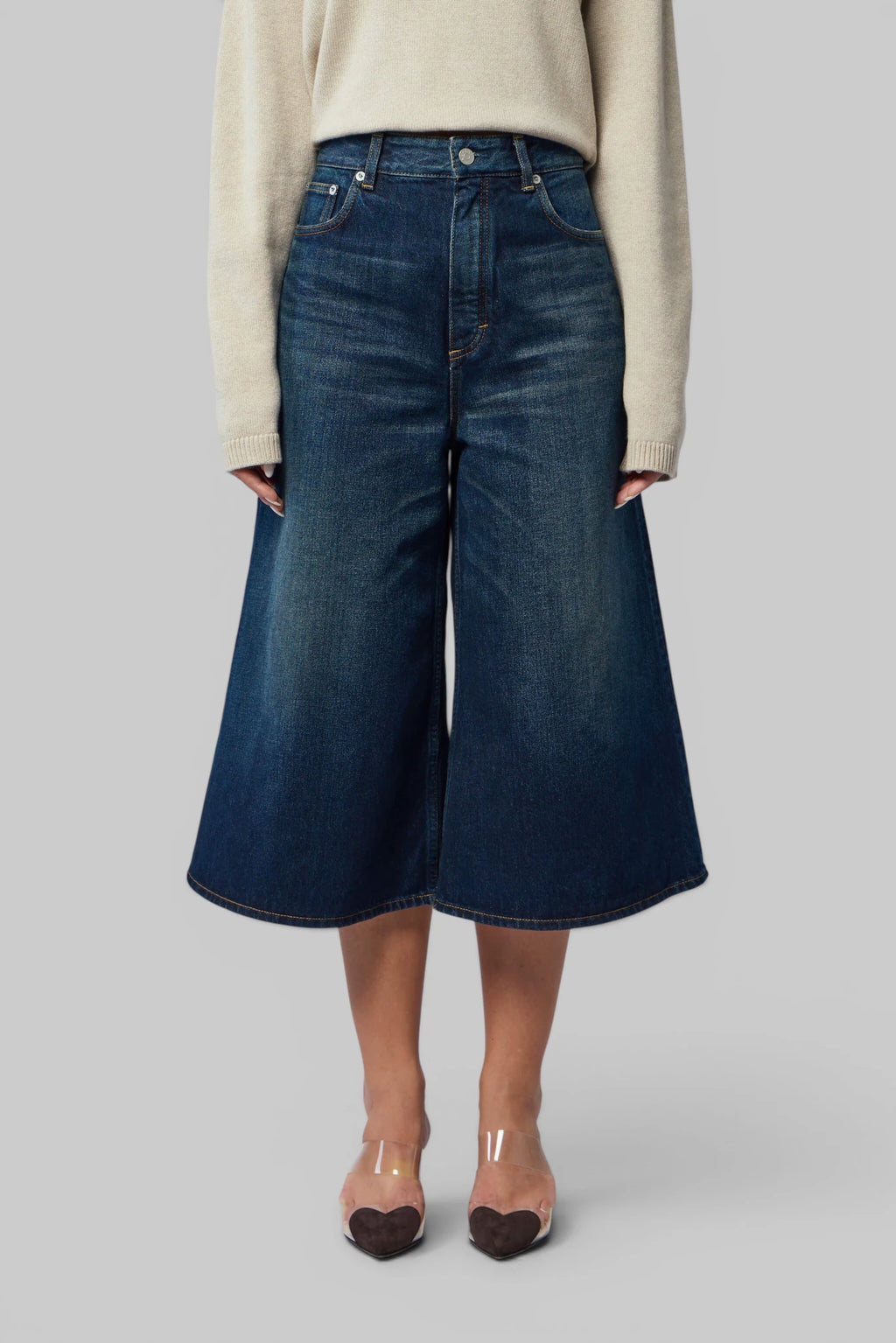 Alaïa - Palazzo Shorts Dock Blue Denim - LABELS