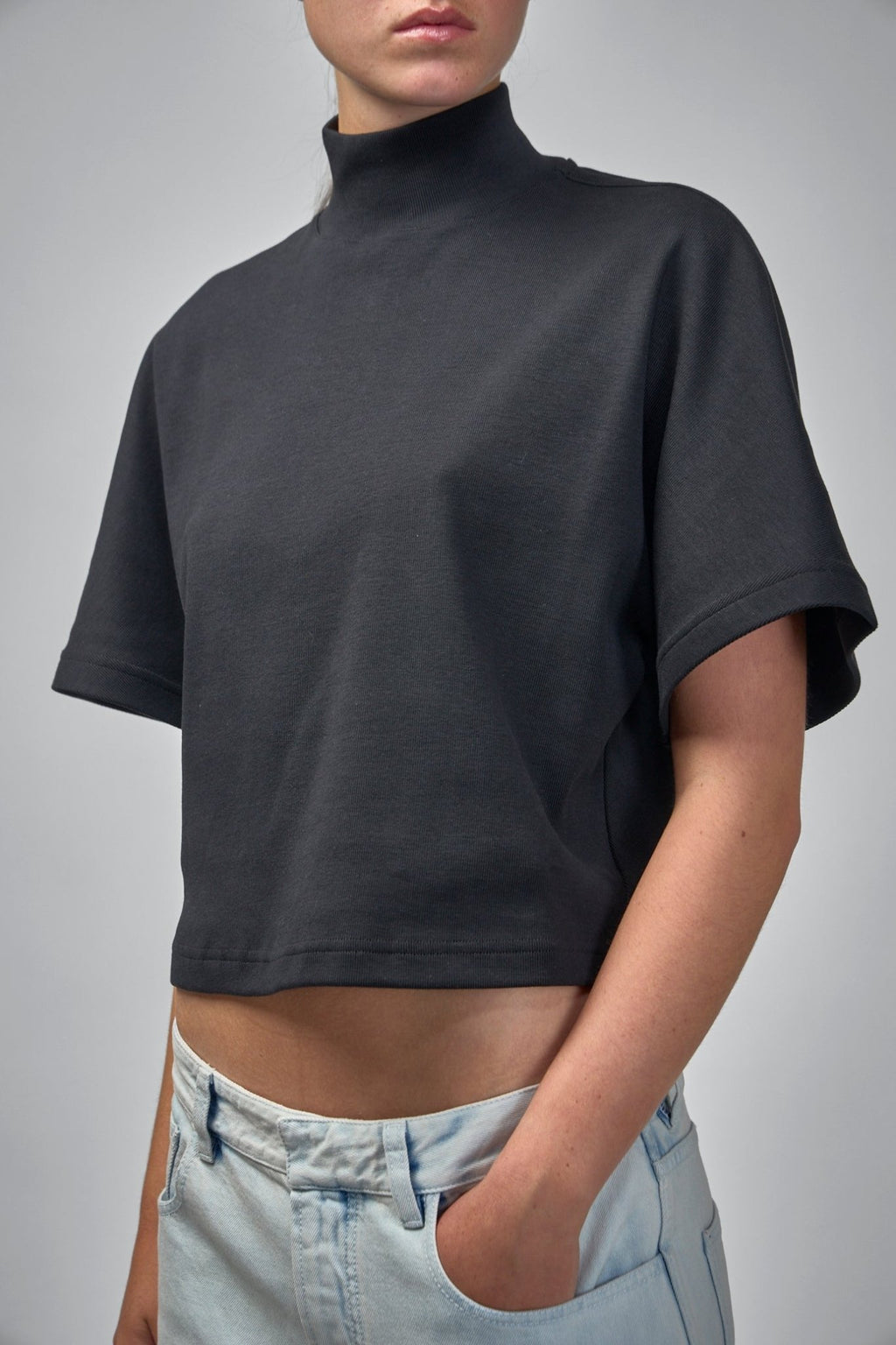 Alaïa - Ribbed Cotton High Neck T-Shirt - LABELS