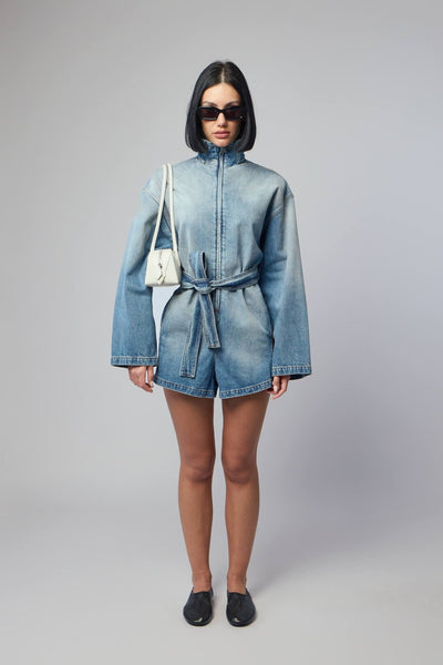 Short Denim Jumpsuit