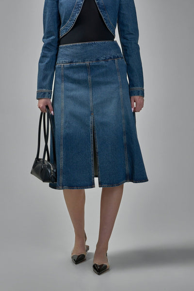 Slit Denim Skirt