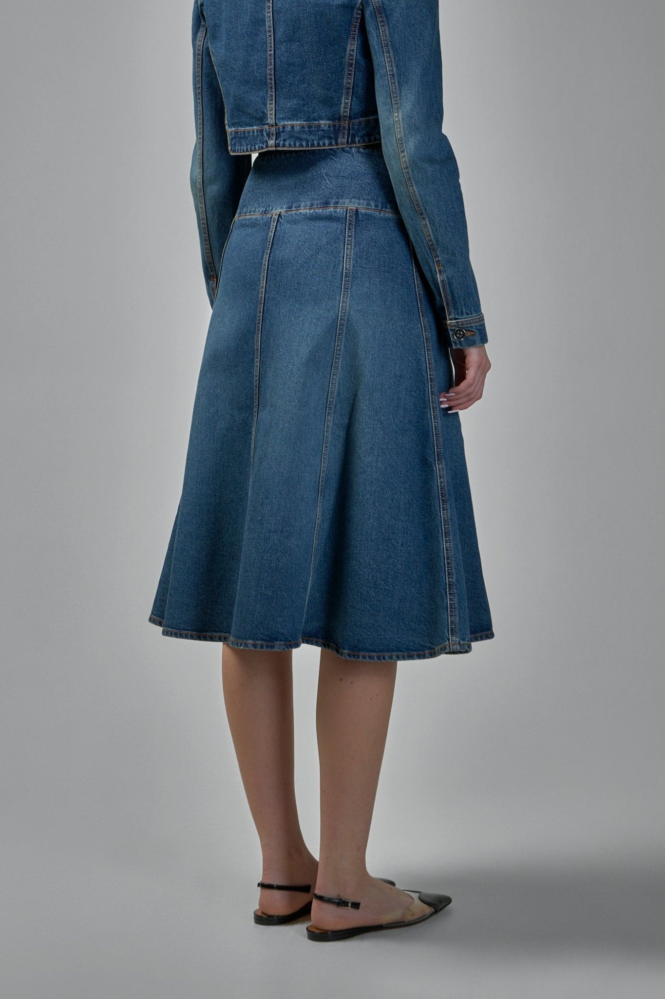 Alaïa Midi Skirts - Slit Denim A-Line Style – LABELS