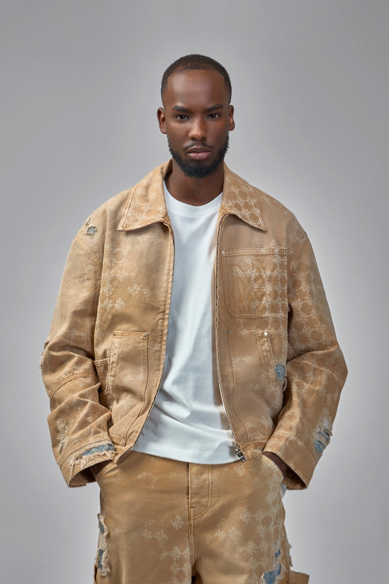 Amiri - Denim Repair Logo - Monogram Jacket - LABELS