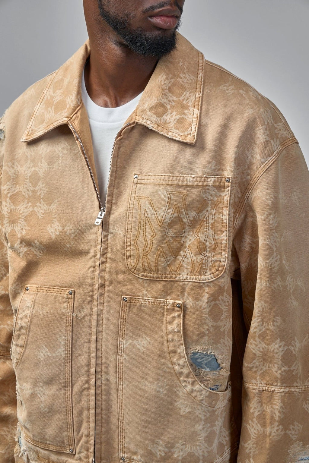 Amiri - Denim Repair Logo - Monogram Jacket - LABELS