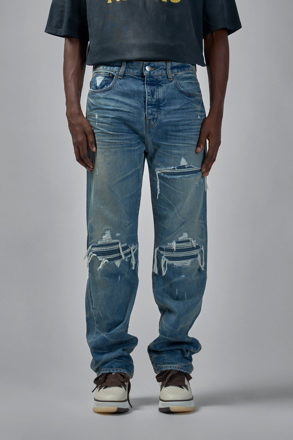 Amiri - Pleated Denim Straight Mx1 Jeans - LABELS