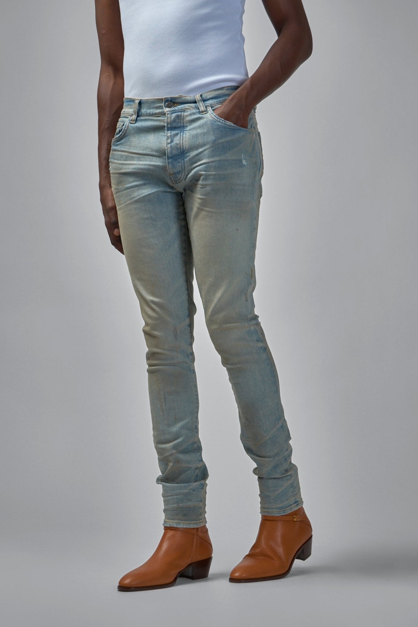 Amiri Skinny Jeans - Stack Denim with Distressed Details – LABELS