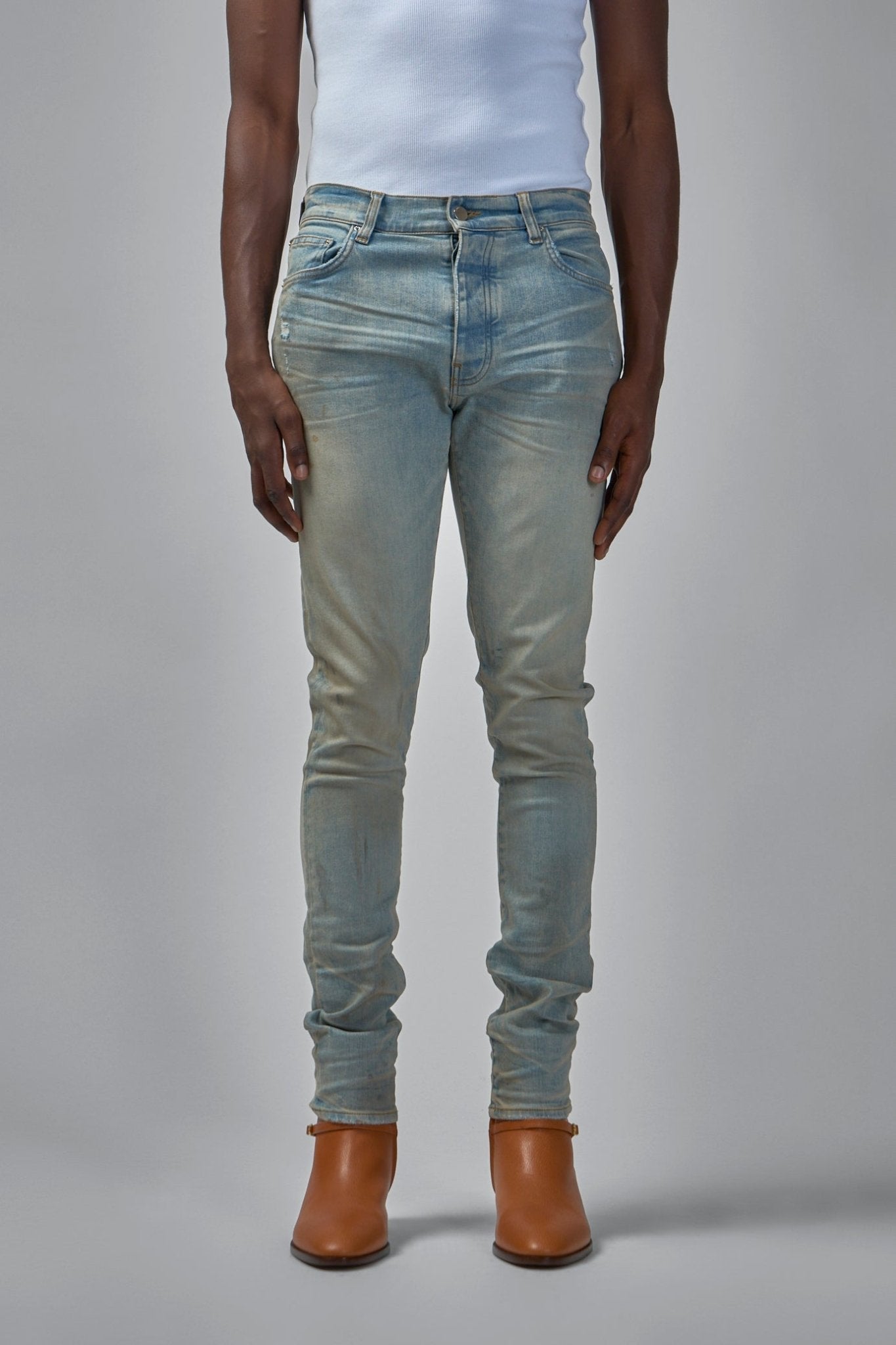 Amiri Skinny Jeans - Stack Denim with Distressed Details – LABELS