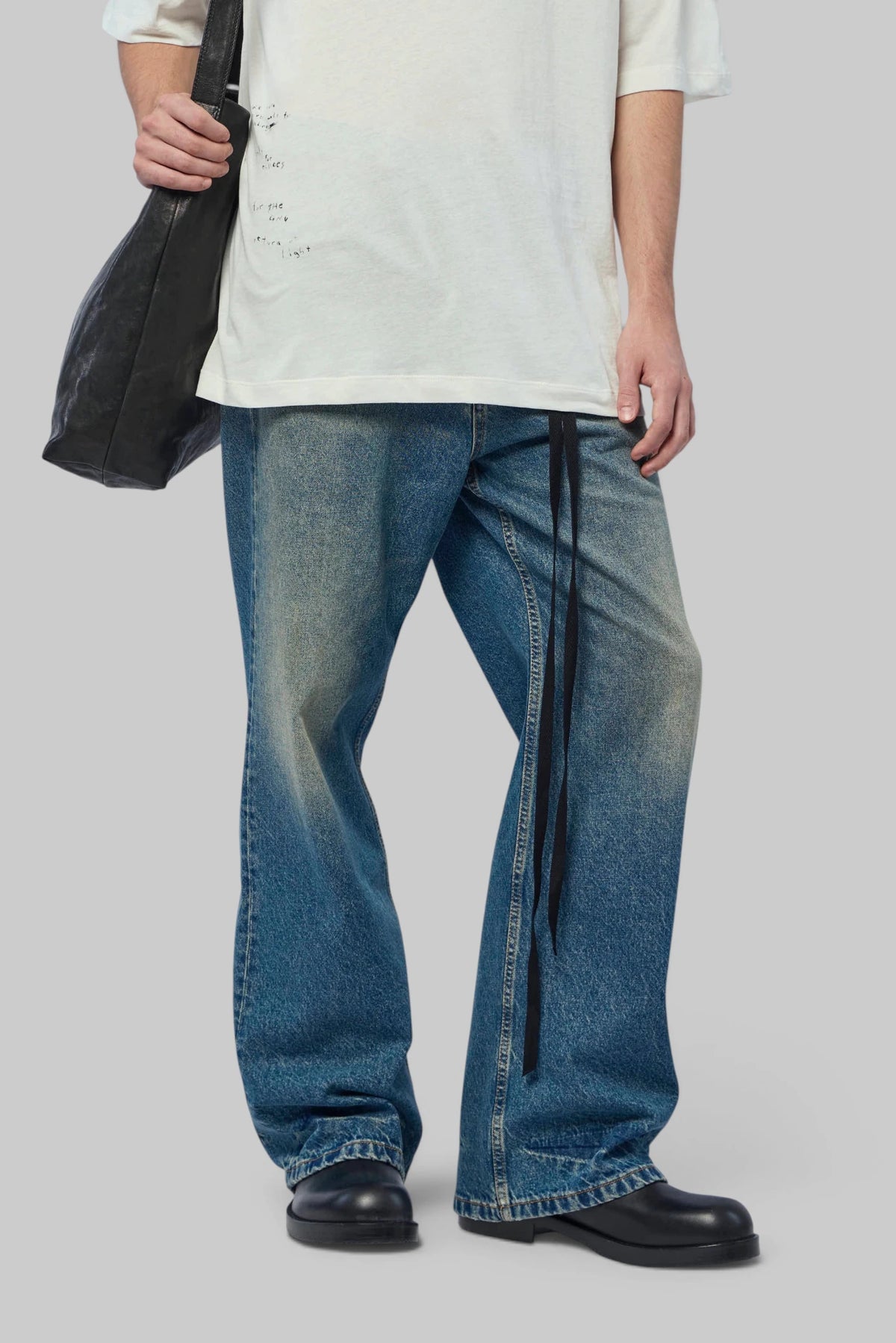 Ann Demeulemeester - Alarik 5-pockets Flared Cropped Trousers With Contrast Side Band - LABELS