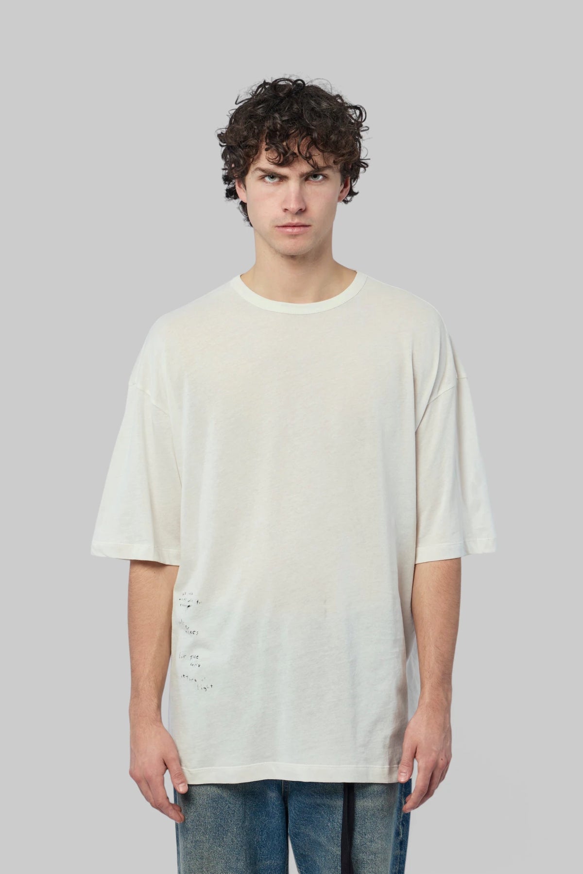 Ann Demeulemeester - Dieter High Comfort T-shirt With "the Return Of Light" Print - LABELS