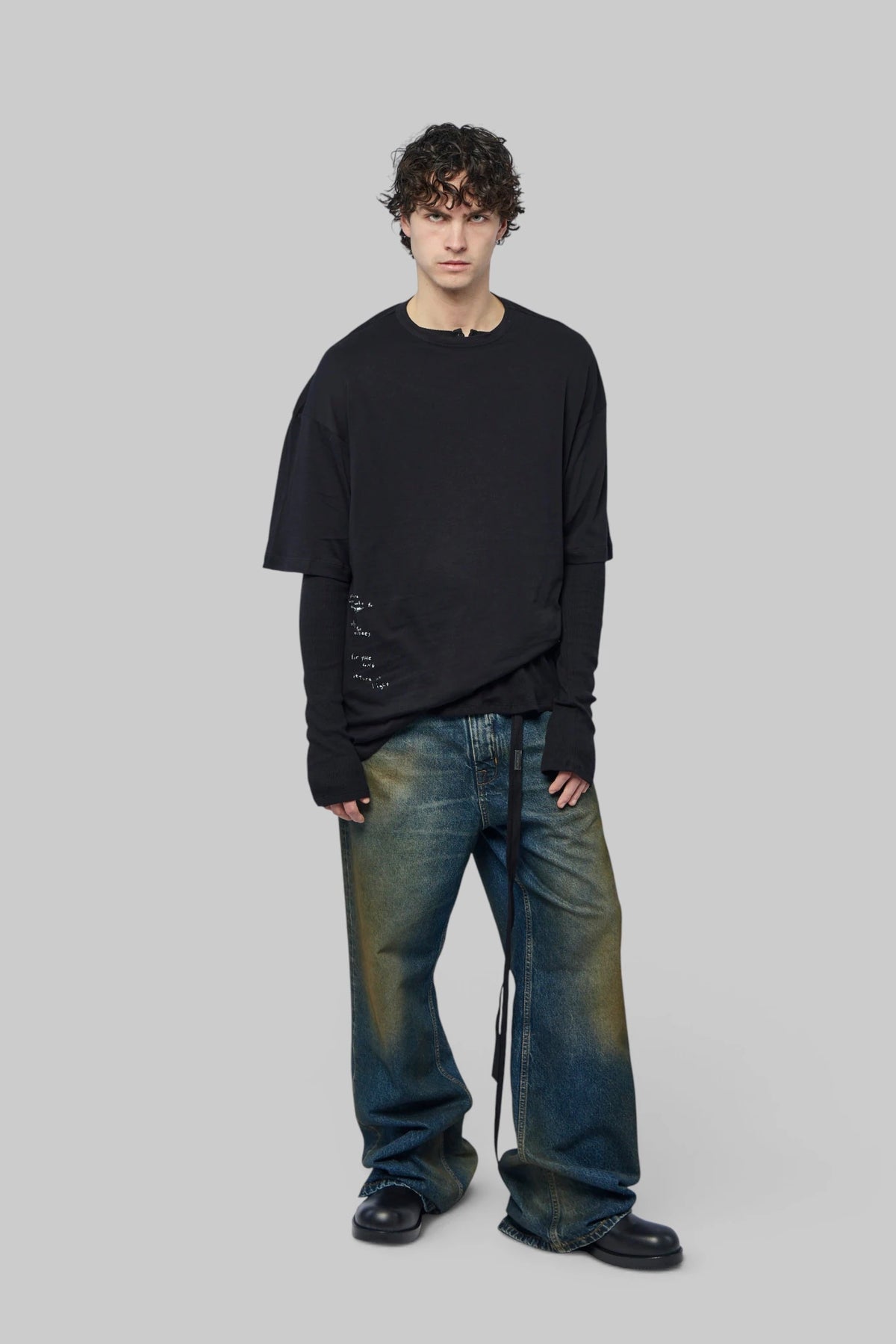 Ann Demeulemeester - Dieter High Comfort T-shirt With "the Return Of Light" Print - LABELS