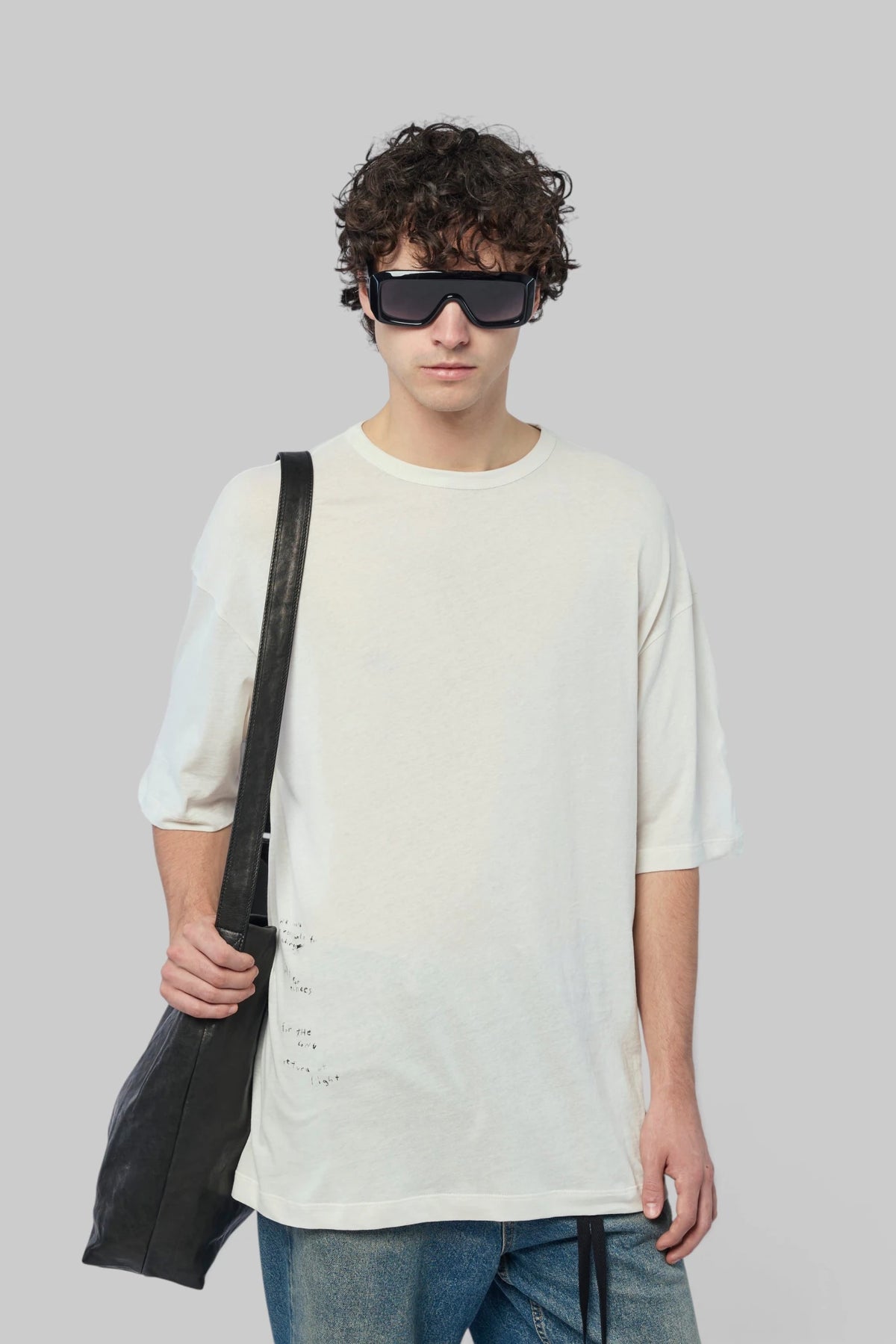 Ann Demeulemeester - Dieter High Comfort T-shirt With "the Return Of Light" Print - LABELS