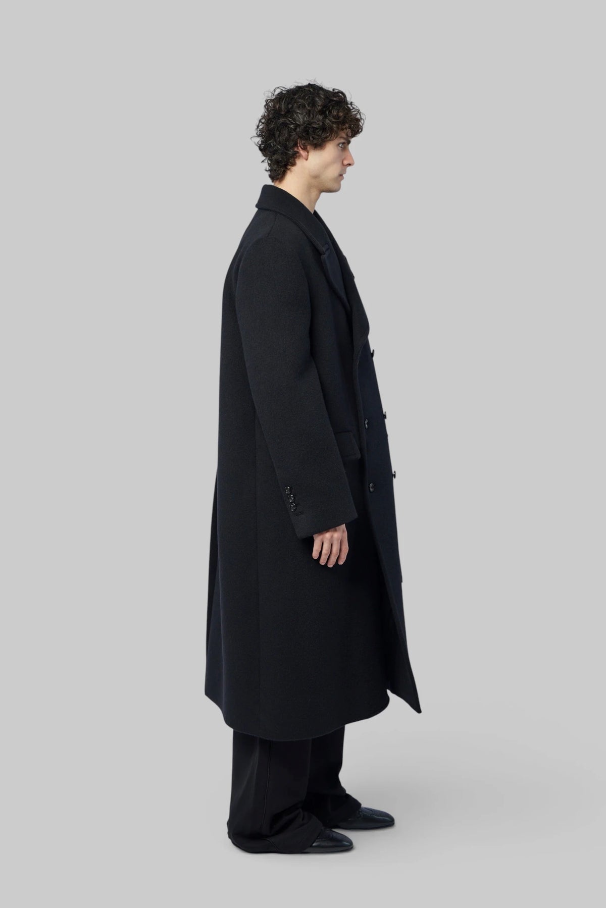 Ann Demeulemeester - Jake High Comfort Pick Lapel Double Breasted Coat - LABELS